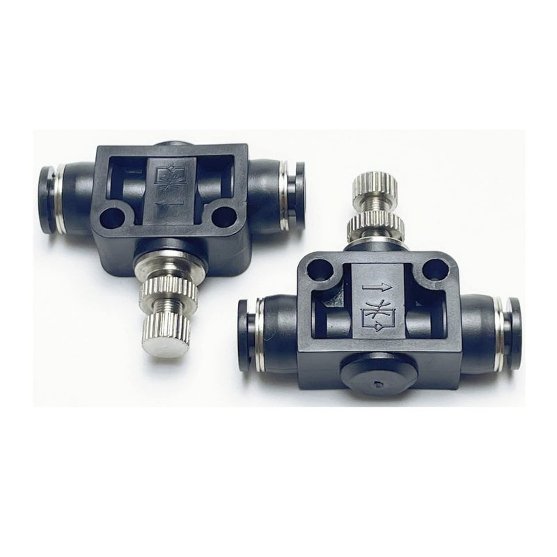 VETLEY Pneumatic SCF Series 1/4 Inch Tube OD Air Flow Control Valve,Union Pneumatic Speed Control Flow Controller SCF-1/4(Pack of 2) - Image 2